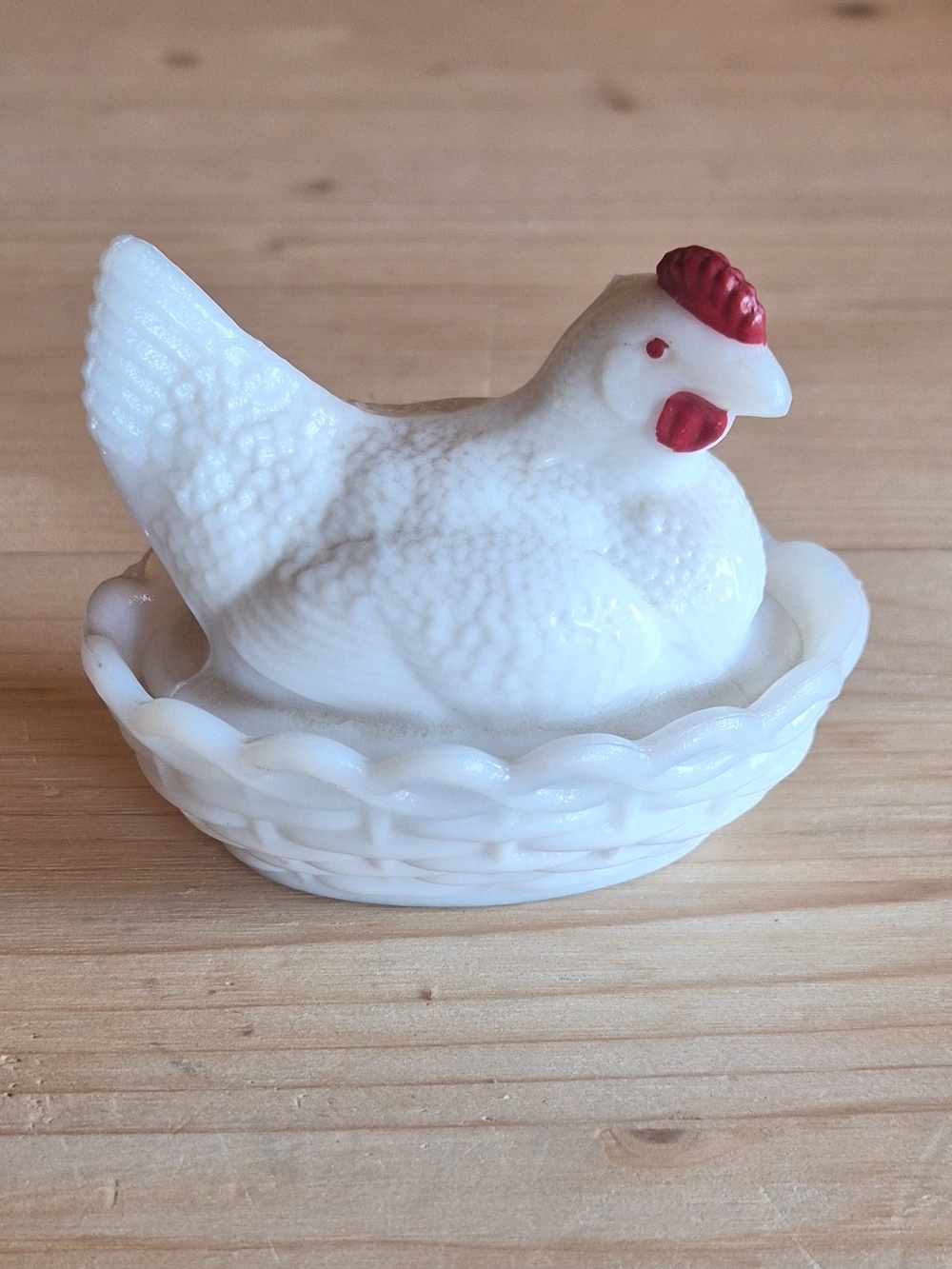 Vintage Miniature Westmoreland Milk Glass Hen on a Nest